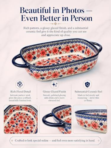 2 Piece Polish Pottery Style Ceramic Baking Dish Set (2 Count)