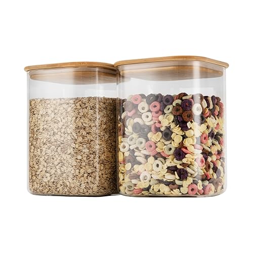 115oz/3.6Qt/3400ml Square Glass Storage Containers with Lids 2-Pack (2 Count)