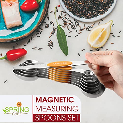Stainless Steel Magnetic Measuring Spoons Set of 8