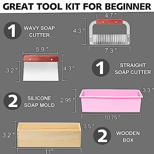 2 pcs Rectangular Soap Molds Kit with Cutters