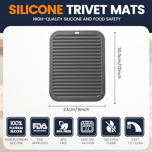 Silicone Trivet Mats 4 Heat Resistant Pot Holders Multipurpose Non