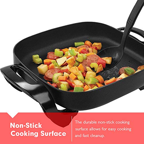 12 x 12 Inch Nonstick Ceramic Electric Skillet with Glass Lid