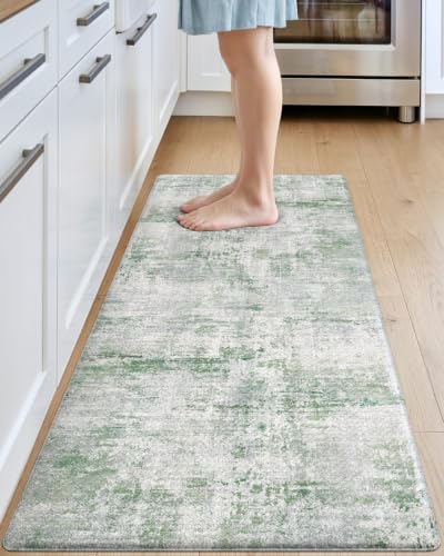 Kitchen Floor Mats Cushioned Anti Fatigue Runner Rug 23x59 Green