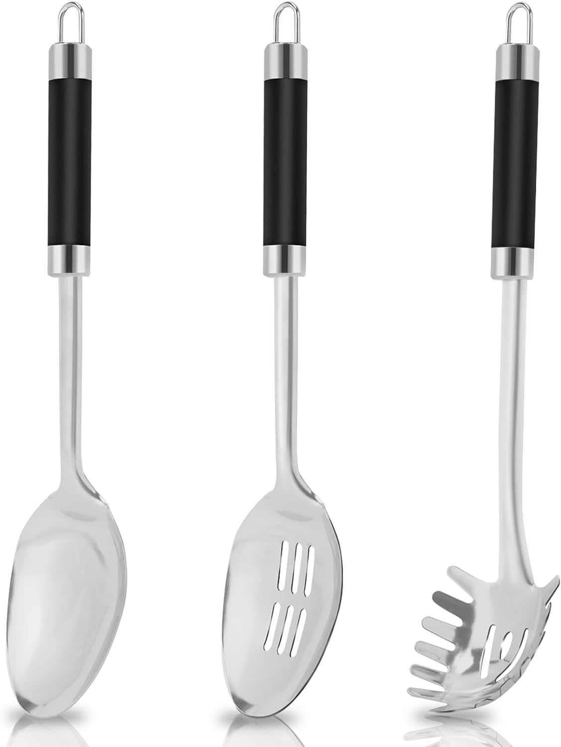 3-Piece,Stainless Steel Serving spoons set with Slotted Spoon, Serving Spoon and Spaghetti Spoon, kitchen cooking serving utensils set cooking spoon. - Culinary Roots