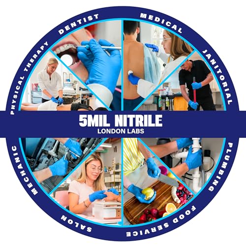 Sky Blue 5 Mil Nitrile Exam Gloves Disposable Latex Free