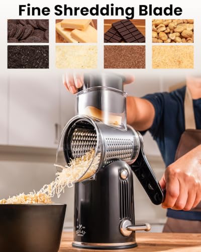 Rotary Cheese Grater 5 Blade Cheese Shredder