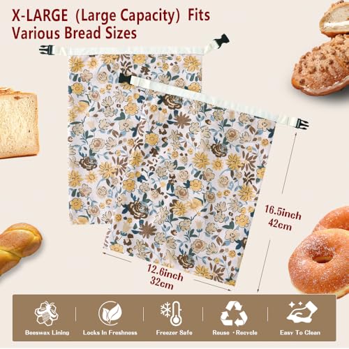 Beeswax Bread Bags for Homemade bread (2 Count)