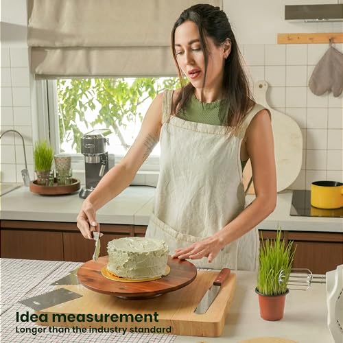 13" Acacia Cake Stand Rotating