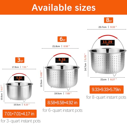 Vegetable Steamer Basket for Instant Pot Accessories 6 & 8 Qt
