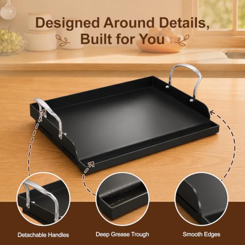 17" x 13" Nonstick Coated Cast Iron Grill Griddle