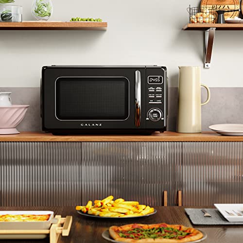 GLCMKZ11BKR10 Retro Countertop Microwave Oven with Auto Cook & Reheat