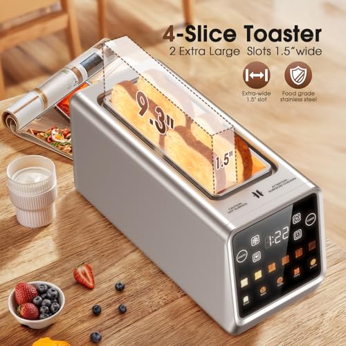 Toaster 4 Slice Long Slot for Bagels & Artisan Bread