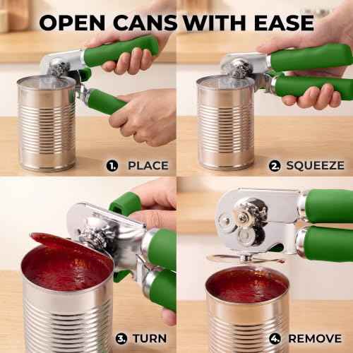 Stainless Steel Swing Open Manual Can Opener Comfortable Grip