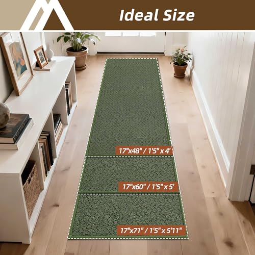 Dirt Trapper Door Mat 17"x71" Non Slip Washable Green (11.75 Sq Ft)