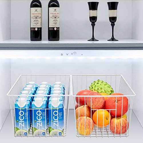 16Lx12Wx6H inch Wider Freezer Organizer Baskets Container (6 Count)