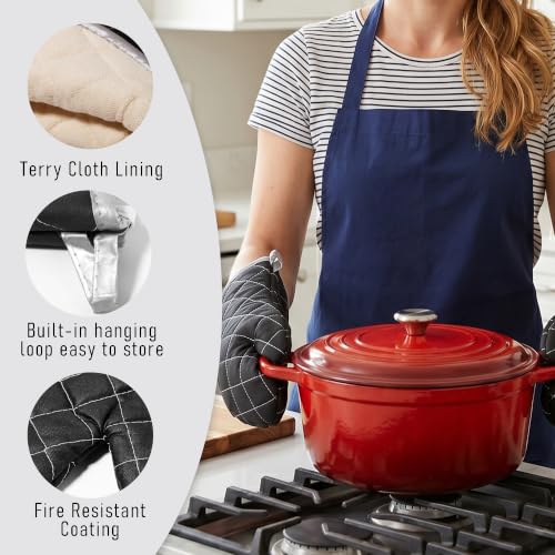 15" 482°F Terry Cloth Oven Mitts 100% Cotton Set of 2 (2 Count)