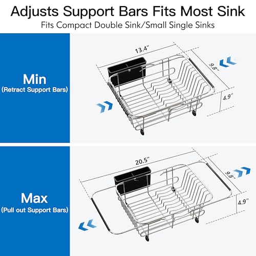 Sink Small Dish Drying Rack with Utensil Holder