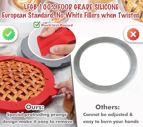 Pie Crust Protector Shield Adjustable Pie Crust Shield Fits 11.5 (2 Count)