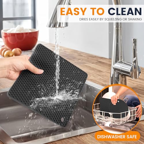 Silicone Trivet Mats 4 Heat Resistant Pot Holders Multipurpose Non