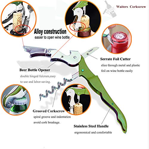 Professional Waiter Corkscrew Wine Openers Set (4 Count)