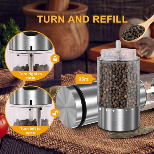 Electric Salt and Pepper Grinder Set USB Rechargeable