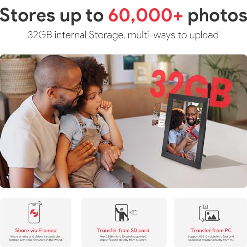 10.1 Inch Digital Picture Frame with 32GB Storage