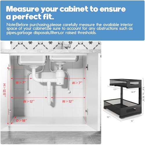 2 Pack 17IN Depth Under Sink Storage Organizer (2 Count)