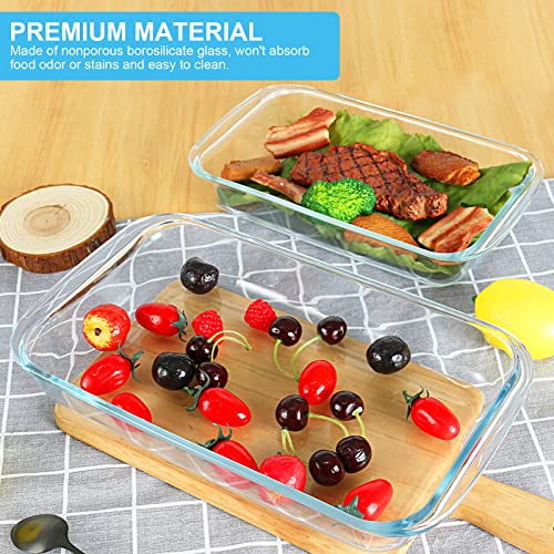8 Pieces Glass Baking Dish with Lids