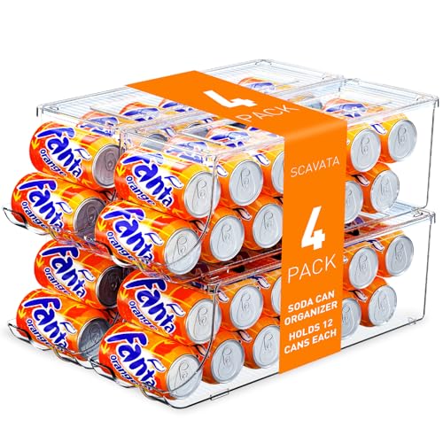 4 Pack Soda Can Organizer for Refrigerator (2 Count)