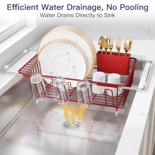Red Dish Drying Rack in Sink