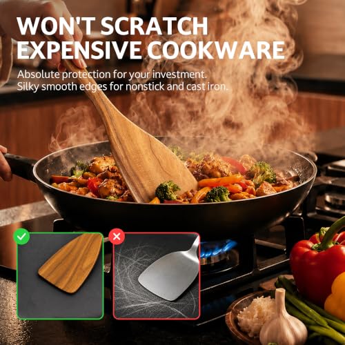 12 Piece Teak Wood Cooking Utensil Set With Holder (12 Count)