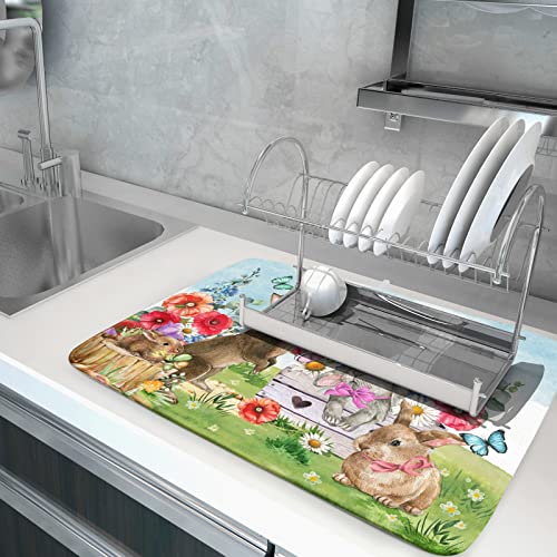Spring Rabbit Dish Drying Mat