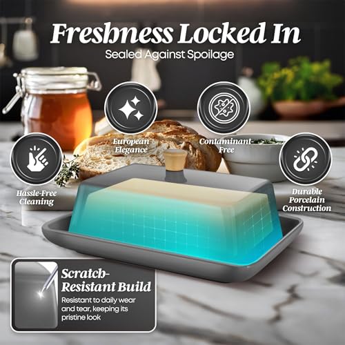 Extra Large Ceramic Butter Dish with Lid