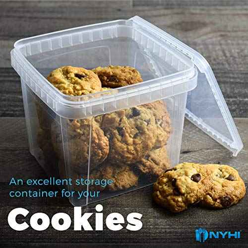 64 oz 20 Large Pack Square Clear Deli Containers with Lids Disposable BPA Free Plastic Food Storage Containers with Lids Airtight for Meal Prep Take Out Kitchen (20 Count)