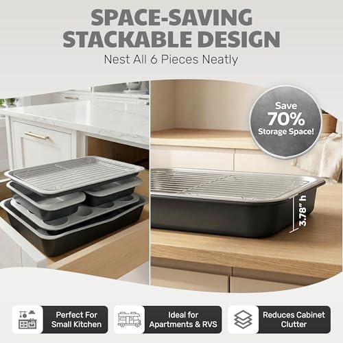 6 Pc Stackable Baking Pans Set (6 Count)