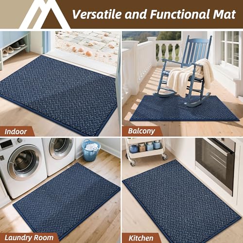 Dirt Trapper Door Mat 36"x60" Non Slip Washable Navy Blue (19.68 Sq Ft)