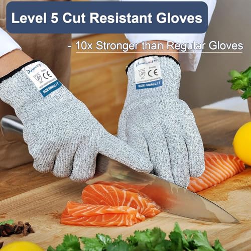 Cut Resistant Gloves Food Grade Level 5 Protection (12 Count)