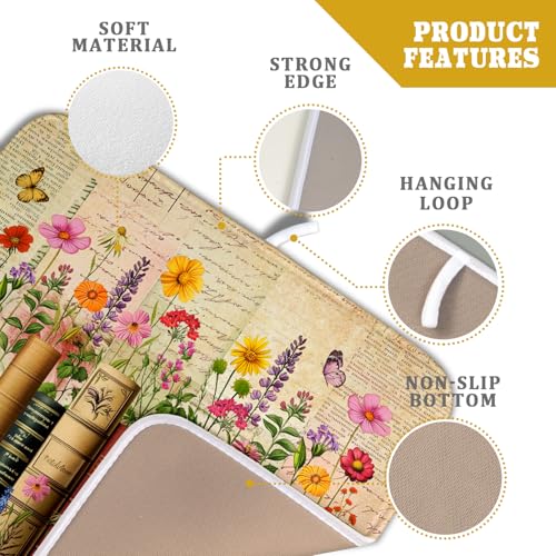 Colorful Books Kitchen Drying Mat