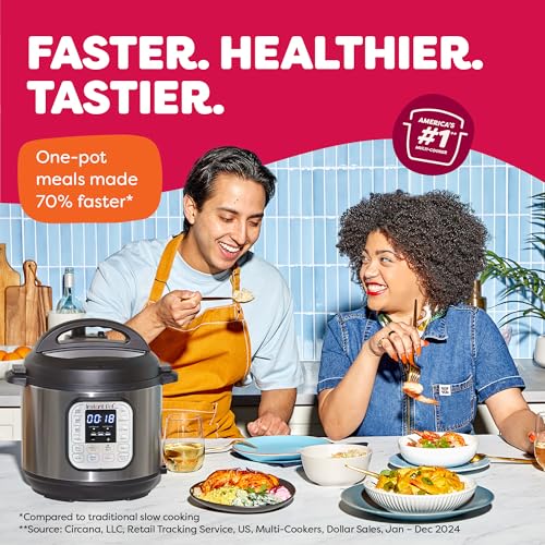 Duo 7-in-1 Electric Pressure Cooker, Slow Cooker, Rice Cooker, Steamer, Sauté, Yogurt Maker, Warmer & Sterilizer, Includes App with Over 800 Recipes, Stainless Steel, 8 Quart
