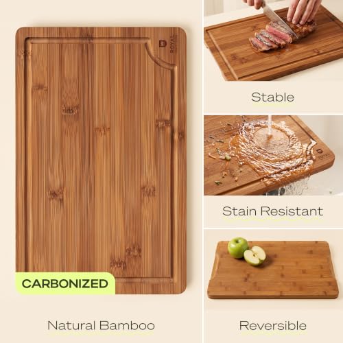 Wooden Cutting Boards for Kitchen Meal Prep & Serving (2 Count)
