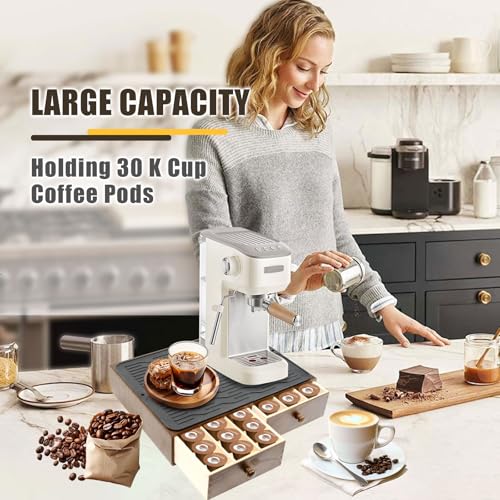 Coffee Pod Holder Storage Wooden Organizer for Countertop
