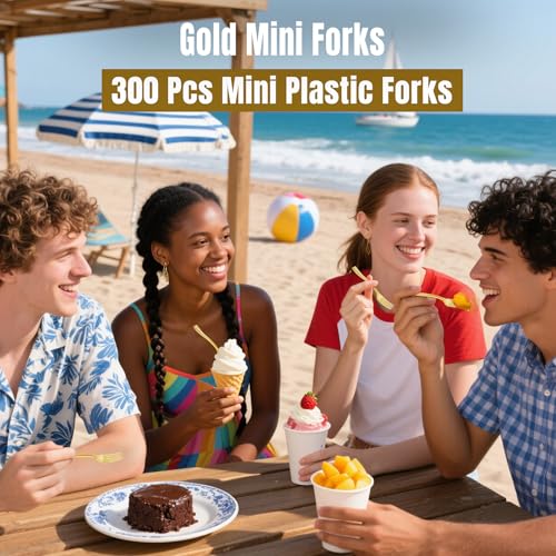 Disposable Plastic Mini Forks 300 Pieces 4 Inches (300 Count)