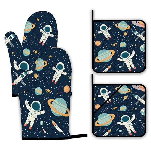 Astronaut Oven Mitts and Pot Holders (4 Count)
