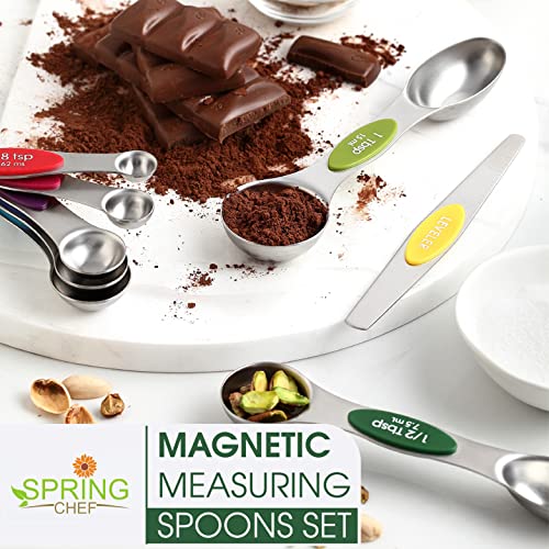 Magnetic Measuring Spoons Set of 8 for Kitchen