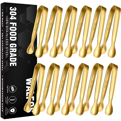 Small Gold Tongs For Serving (12 Count)