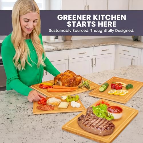 Glue Free Surface™ 2XL Extra Large Bamboo Cutting Board Set of 4 (4 Count)