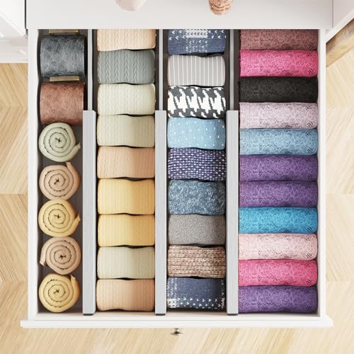 Bamboo Dresser Drawer Dividers 6 Pack (6 Count)