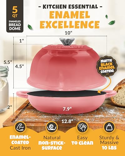 5 QT Bread Oven for Sourdough Baking with Lid & Baking Tool Set