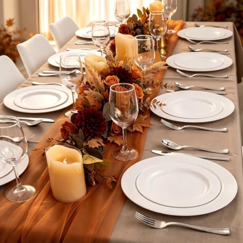 60PCS White Plastic Plates (60 Count)