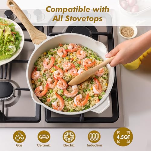 Nonstick Frying Pan Skillet with Lid 3.5